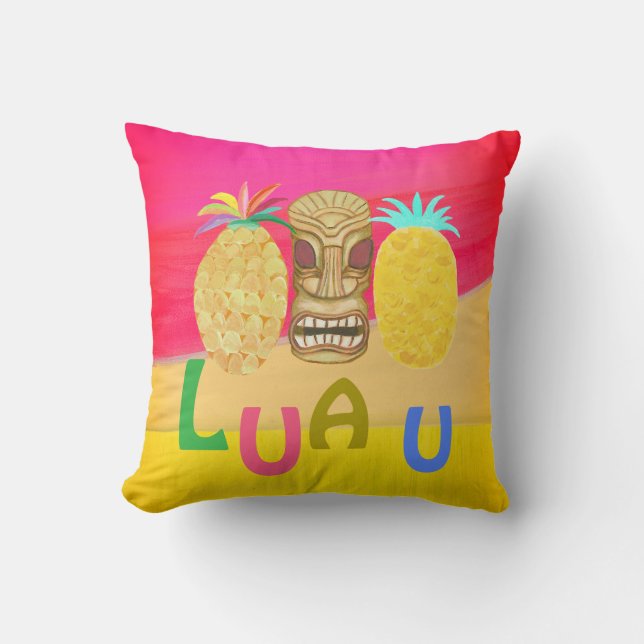 Coussin Luau Rose Chaud (Recto)