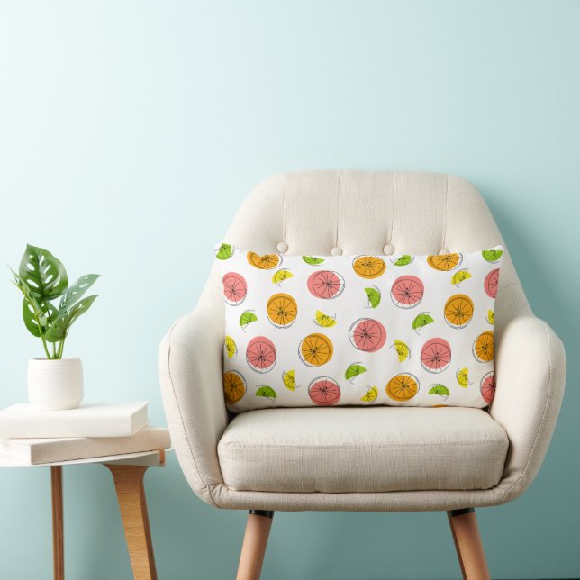 Coussin Lumbar à dos rose multiple Citrus (Chaise)