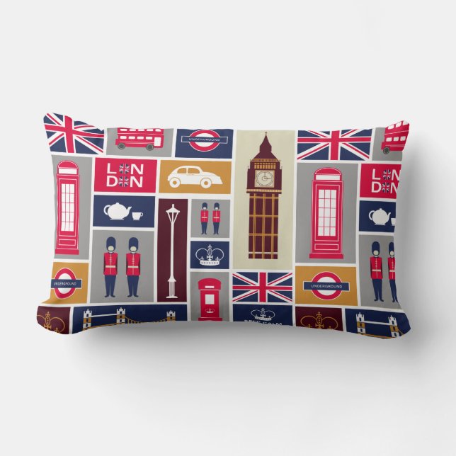 Coussin Lumbar à thème Londres (Recto)