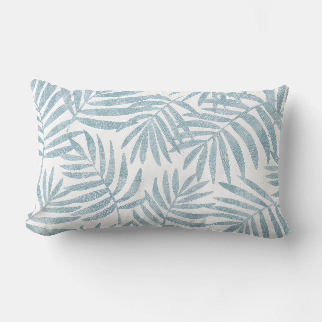 Coussin Lumbar bleu et blanc Aqua (Recto)