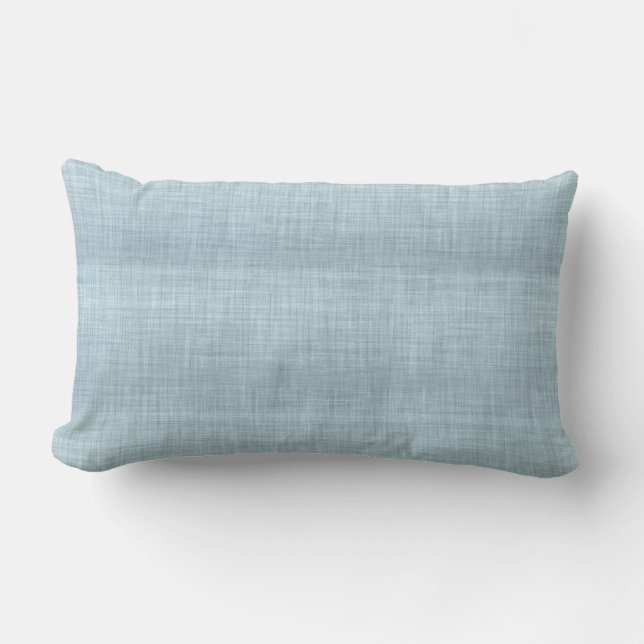 Coussin Lumbar de texture de lin d'Aqua (Recto)