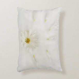 Coussin Lumbar Fleur Faisée Blanche