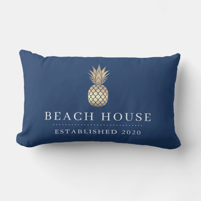 Coussin Lumbar Gold Pineappy House (Recto)