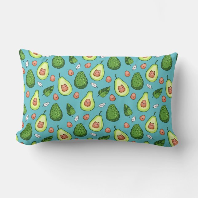 Coussin Lumbar Motif Avocado (Recto)