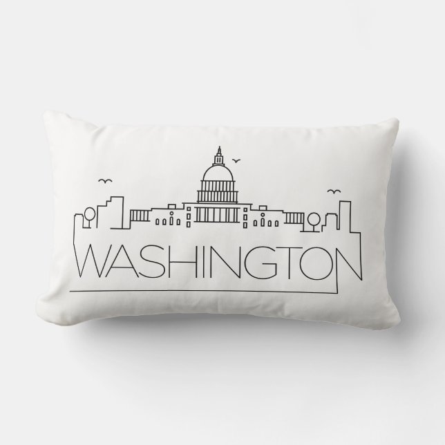 Coussin Lumbar Skyline de Washington (Recto)