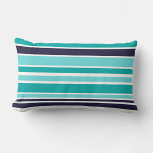 Coussin Lumbar Turquoise Et Bleu Foncé