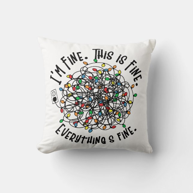 Coussin Lumières de Noël amusantes à dire (Recto)