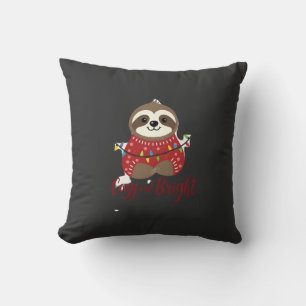 Coussin Lumières de Noël de paresseux confortables et lumi