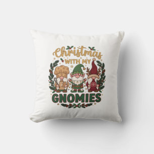 Coussin Lumières de Noël Gnomes Guirlande Canne à Sucre
