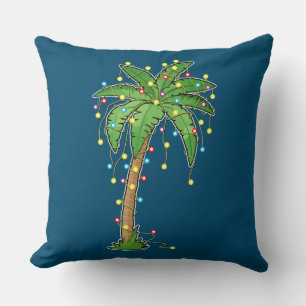 Coussin Lumières de Noël Palm Tree Beach Funny Tropical