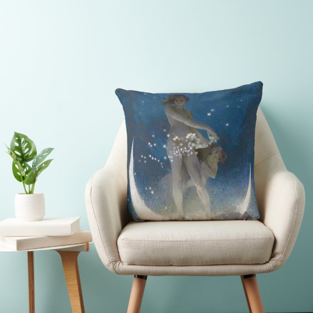 Coussin Luna Goddess at Night Scattering Stars (Chaise)