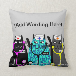 Coussin lunatique de chat d'infirmière (le nom