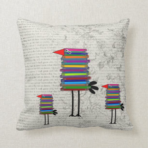 Coussin lunatique retiré d'oiseau de livre de