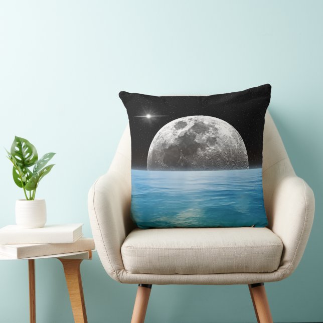 Coussin Lune au-dessus de l'océan (Chaise)