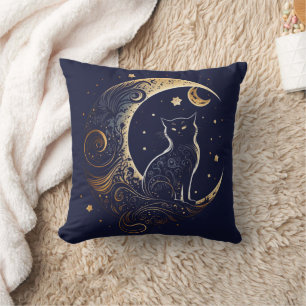 Coussin Lune de chat mystique - Cadeau céleste