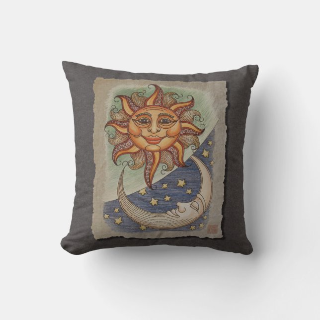 Coussin Lune et étoiles de Sun (Recto)