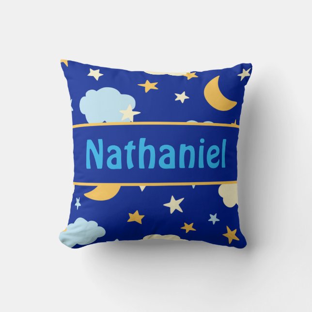 Coussin Lune et étoiles Jeter l'oreiller (Recto)