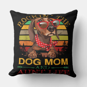 Coussin Lunettes Dachshund Rockin Chien Maman Cadeau Pour