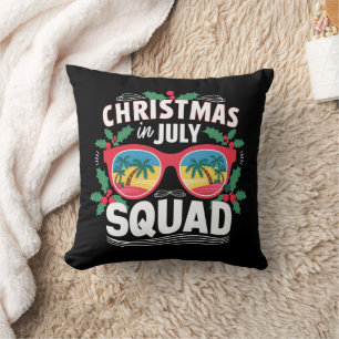Coussin Lunettes de soleil de l'équipe de Noël en juillet 