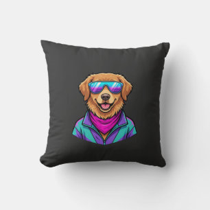 Coussin Lunettes de soleil pour chien mignon Art néon rétr