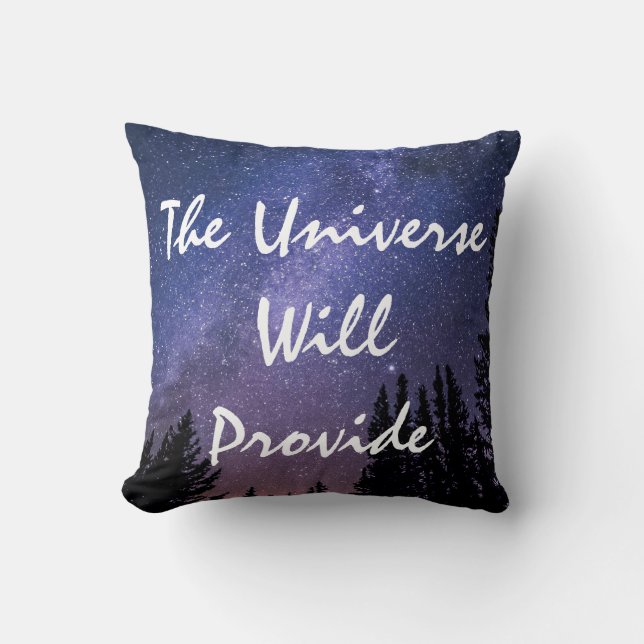 Coussin L'Univers fournira le ciel étoilé et les arbres (Recto)