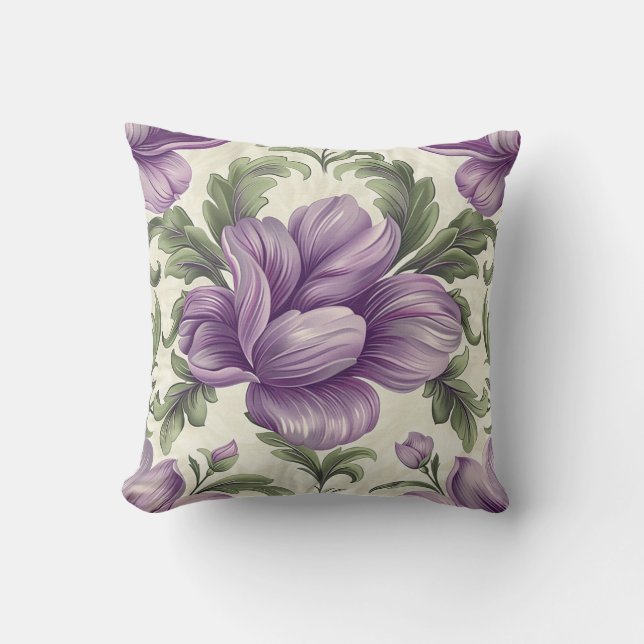 Coussin Luxe Damask Fleuriste violet fleuriste Décor (Recto)
