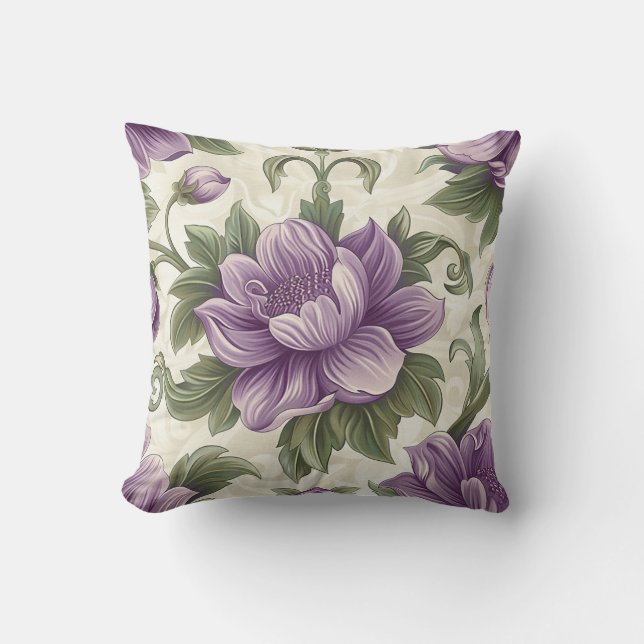 Coussin Luxe Damask Fleuriste violet fleuriste Décor (Recto)
