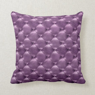 Coussin Luxe Glam Tufted Cuir Opulent Plum Améthyste