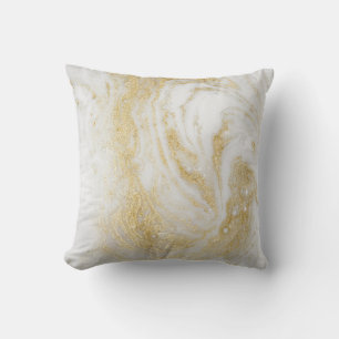 COUSSIN LUXE GOLD WHITE PEARL MARBRE INSPIRÉ CUSHION