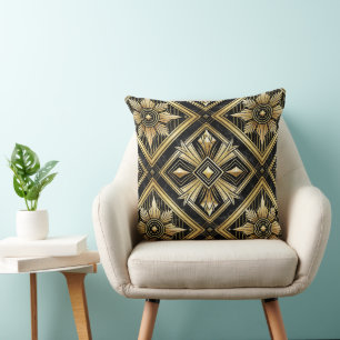 Coussin Luxueux Golden Geometry années 1920 Dimond Art Dec