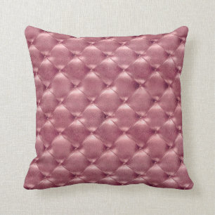 Coussin Luxueux Rose rose vif en cuir Tufé brillant opulen