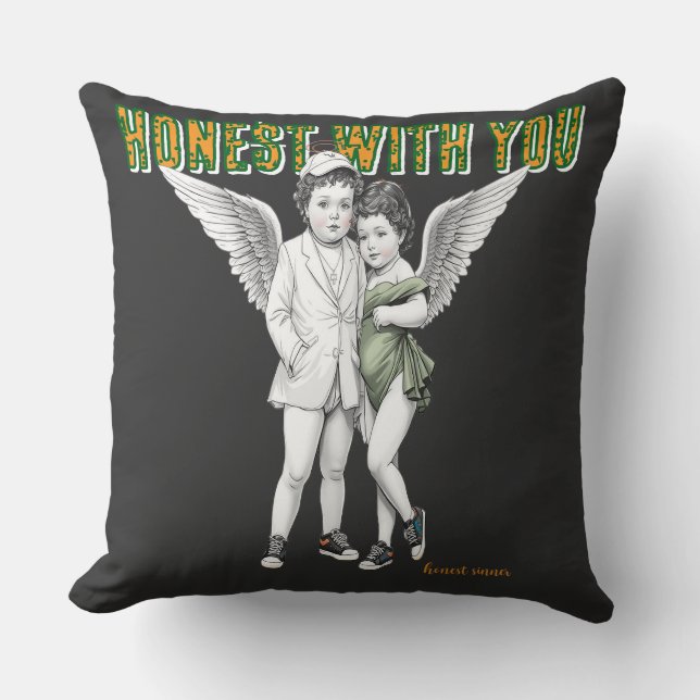 Coussin Luxury Angel Couple Art Collection Throw Pillow (Recto)