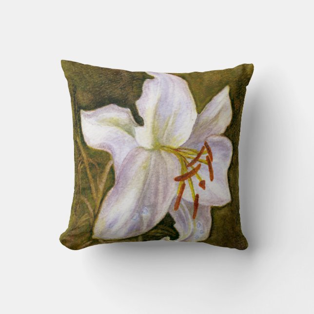 Coussin Lys de tigre blanc (Recto)