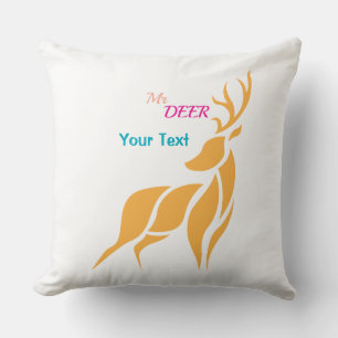 Coussin M. Cerf Graphique – Style Bois Campagnard