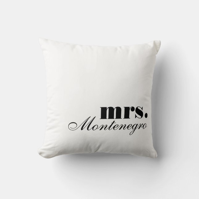 Coussin M. et Mme Custom Throw Pillows | Noir et blanc (Recto)