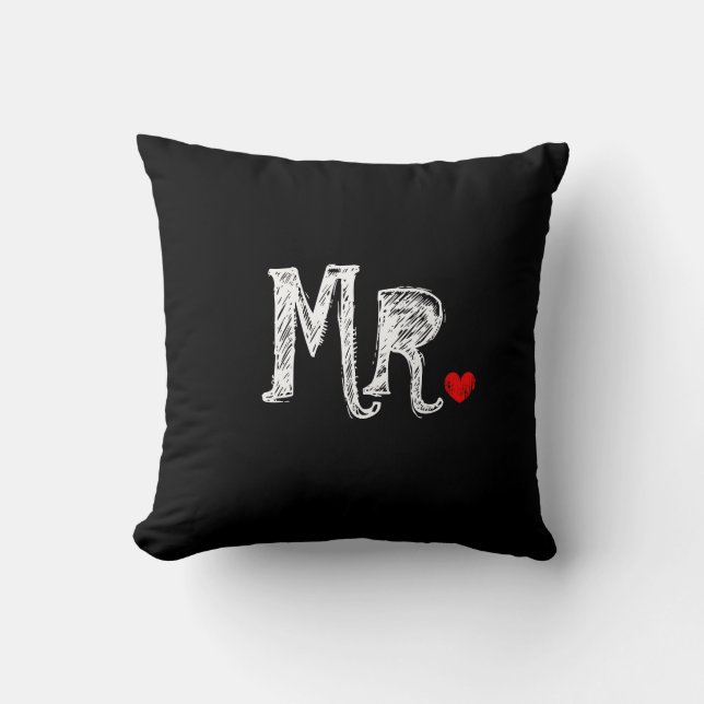 Coussin M. et Mme mariage jettent l'oreiller pour les jeun (Recto)