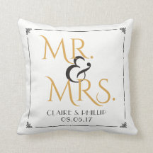 M. et Mme noirs Wedding du blanc | d'or