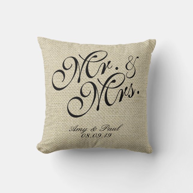Coussin M&Mme.Linge personnalisé (Recto)