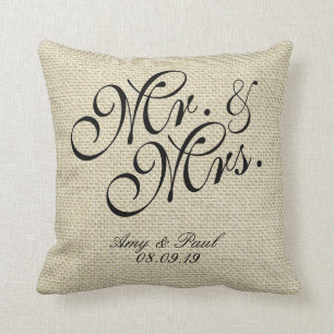 Coussin M&Mme.Linge personnalisé