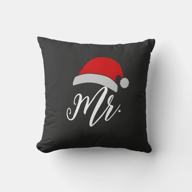 Coussin M. Mme Santa Pillow | Cadeau de Noël pour couples (Recto)