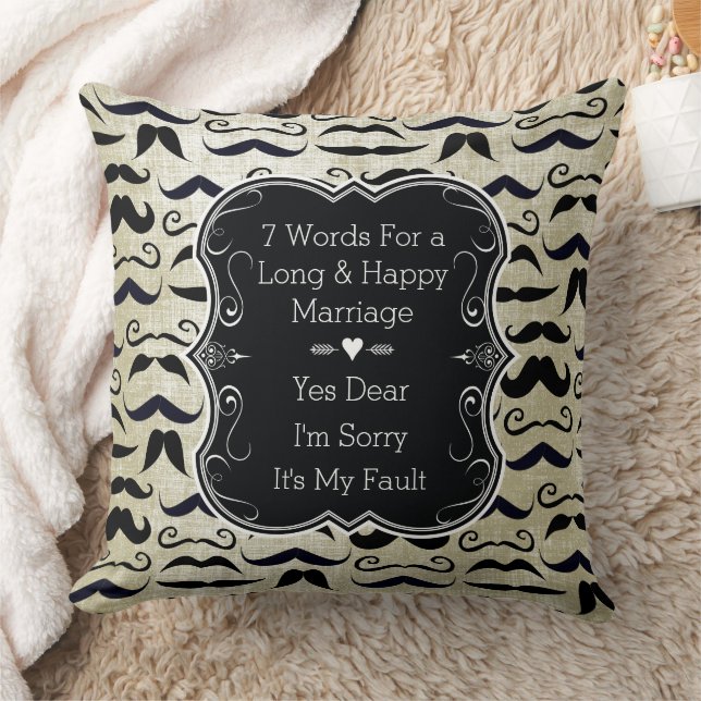 Coussin M. Mustache Hipster Motif (Couverture)