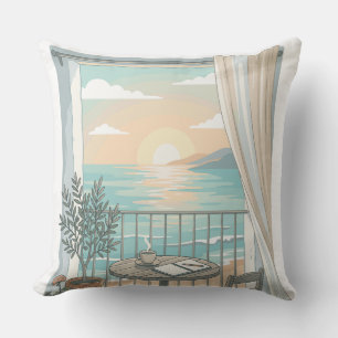 Coussin Ma façon de passer la matinée   Balcon ensoleillé 