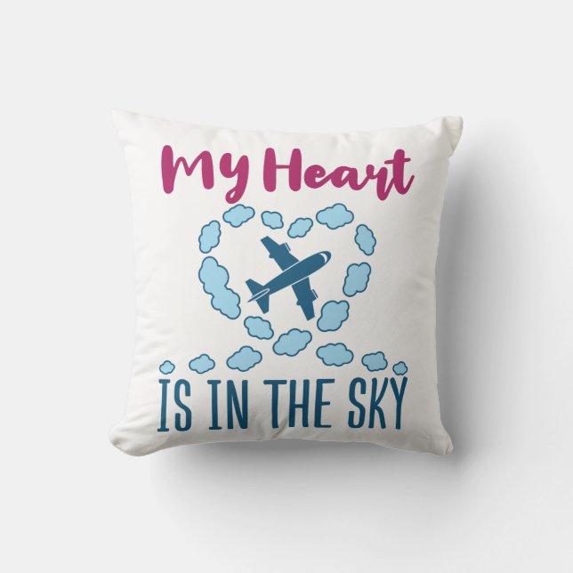 Coussin Ma Femme Pilote Est Dans Le Ciel (Recto)