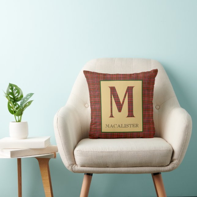 Coussin MacAlister Tartan Monogramme M (Chaise)