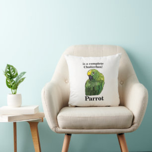 Coussin Macaw Parrot Tropical Bird Chatterbox drôle