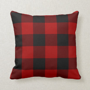 Coussin MacGregor   Rob Roy   Tartan rouge plaqué de buffl