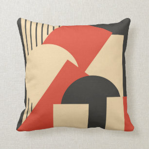 Coussin Mâche- abstraite géométrique d'art déco