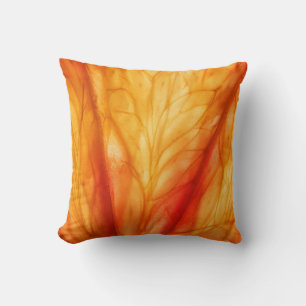 Coussin Macro aux agrumes : Orange de sang Abstrait.