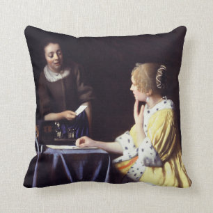 Coussin Madame avec la bonne tenant la lettre Vermeer