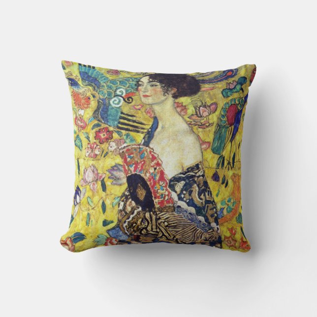 Coussin Madame avec le symbolisme de portrait de fan par (Recto)